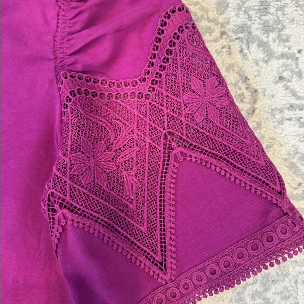 Chico's NWT Eyelet Puff Sleeve Tee - Picture 5 of 10